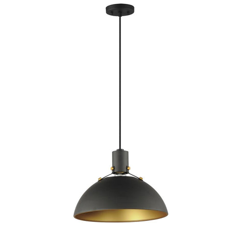 Maxim Dawn Single Pendant in Antique Brass / Black Finish Model: 12042ABBK