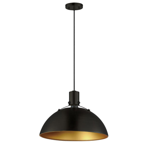Maxim Dawn Single Pendant in Antique Brass / Black Finish Model: 12045ABBK