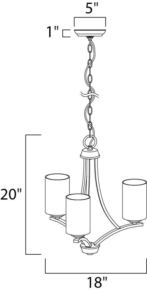 Maxim Deven Mini Chandelier in Satin Nickel Finish Model: 20033SWSN