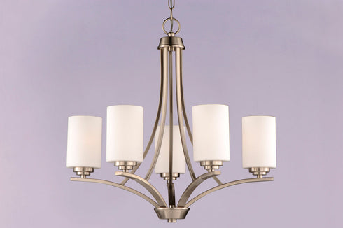 Maxim Deven Single Tier Chandelier in Satin Nickel Finish Model: 20035SWSN