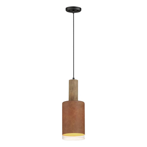 Maxim_discontinued Scout Single Pendant in Weathered Wood / Tan Leather Finish Model: 10092WWDTN