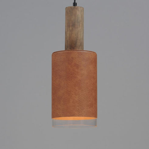 Maxim_discontinued Scout Single Pendant in Weathered Wood / Tan Leather Finish Model: 10092WWDTN