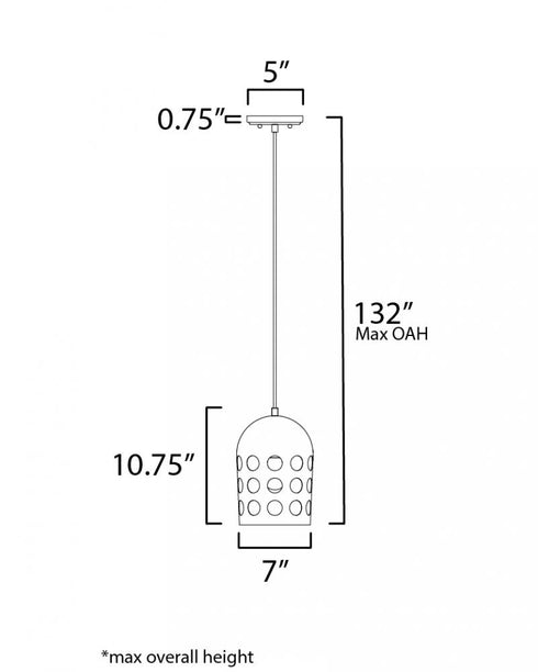 Maxim Dottie Single Pendant in Black Finish Model: 21242WTBK