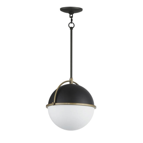 Maxim Duke Single Pendant in Black/Weathered Brass Finish Model: 12412SWBKWBR