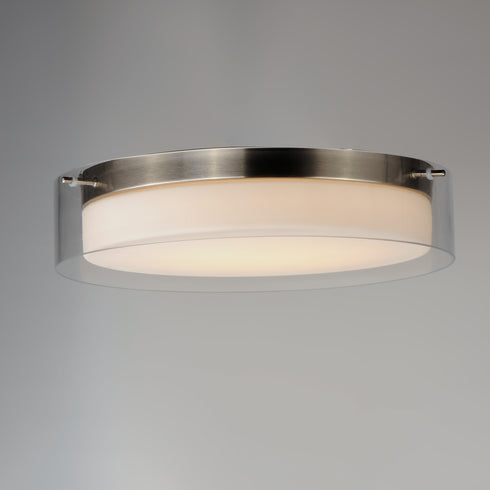 Maxim Duo Flush Mount in Satin Nickel Finish Model: 12286CLSWSN