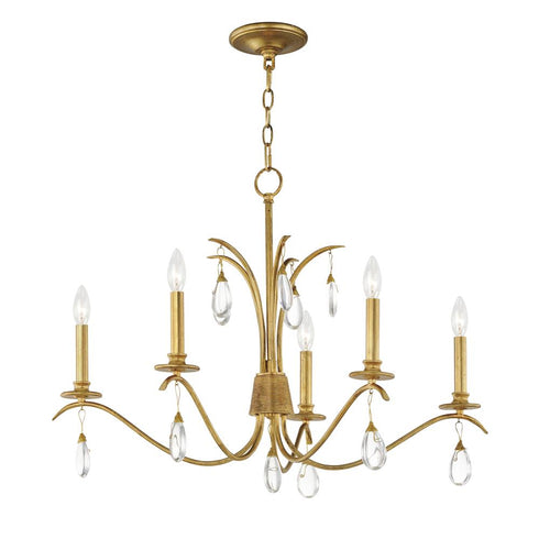 Maxim Eden Chandelier in Charcoal Gold Leaf Finish Model: 12745CHGL