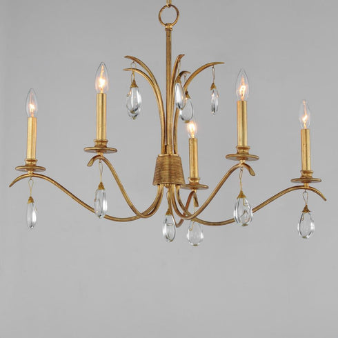 Maxim Eden Chandelier in Charcoal Gold Leaf Finish Model: 12745CHGL