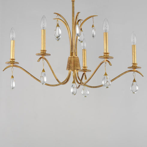 Maxim Eden Chandelier in Charcoal Gold Leaf Finish Model: 12745CHGL