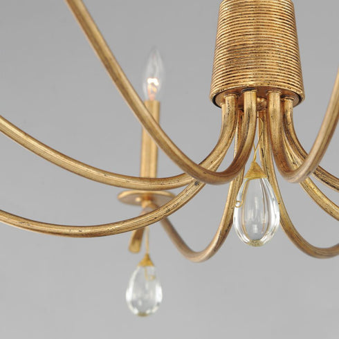 Maxim Eden Chandelier in Charcoal Gold Leaf Finish Model: 12748CHGL