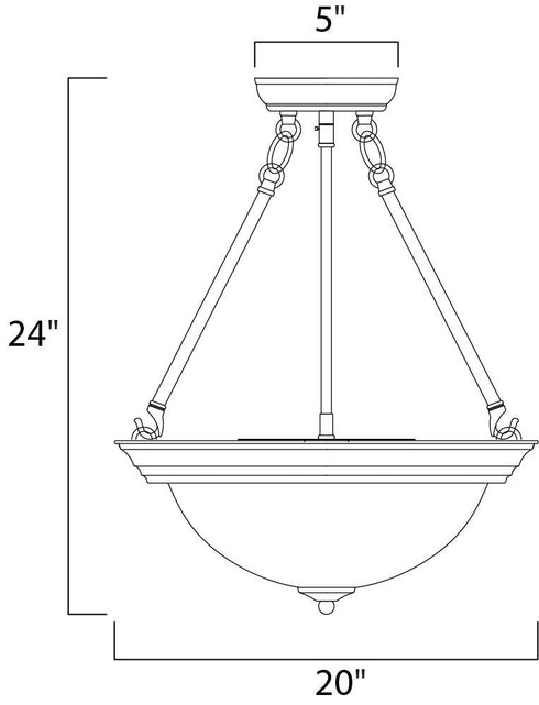Maxim Essentials - 584x Essentials 584x Invert Bowl Pendant in Satin Nickel Finish Model: 5846MRSN