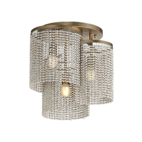 Maxim Fontaine Flush Mount in Golden Silver Finish Model: 22463WWDGS