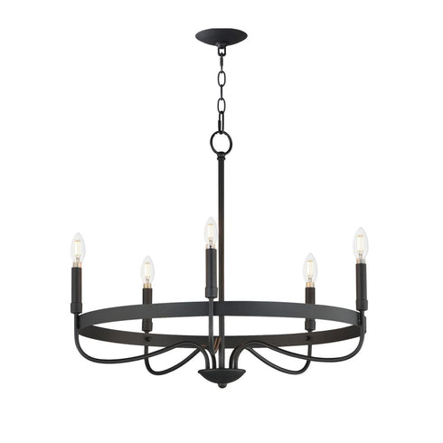 Maxim Frankie Single Tier Chandelier in Black Finish Model: 14495BK