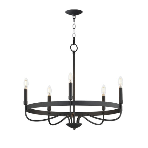 Maxim Frankie Single Tier Chandelier in Black Finish Model: 14495BK