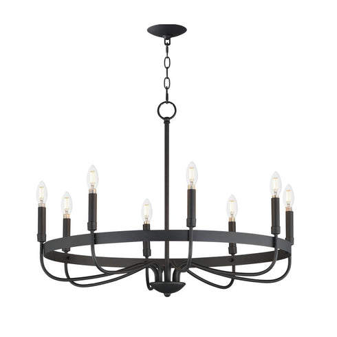 Maxim Frankie Single Tier Chandelier in Black Finish Model: 14498BK