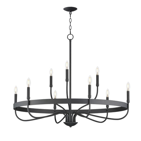 Maxim Frankie Single Tier Chandelier in Black Finish Model: 14499BK