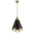 Maxim Hargreaves Single Pendant in Black / Natural Aged Brass Finish Model: 10396PRBKNAB
