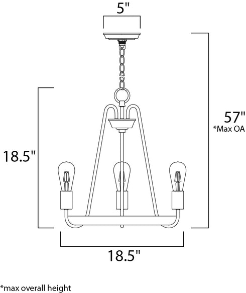 Maxim Haven Single Tier Chandelier in Oil Rubbed Bronze Antique Brass Finish Model: 11733OIAB