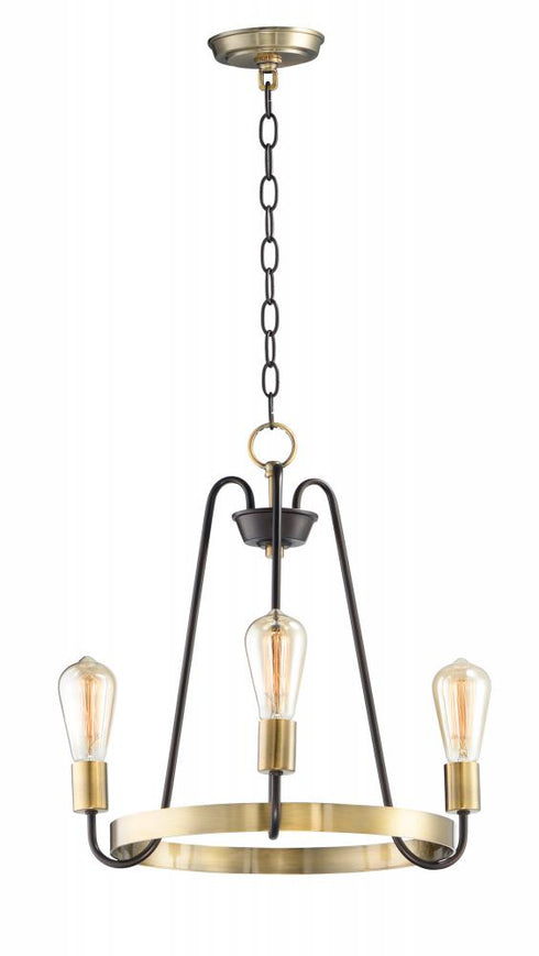 Maxim Haven Single Tier Chandelier in Oil Rubbed Bronze Antique Brass Finish Model: 11733OIAB