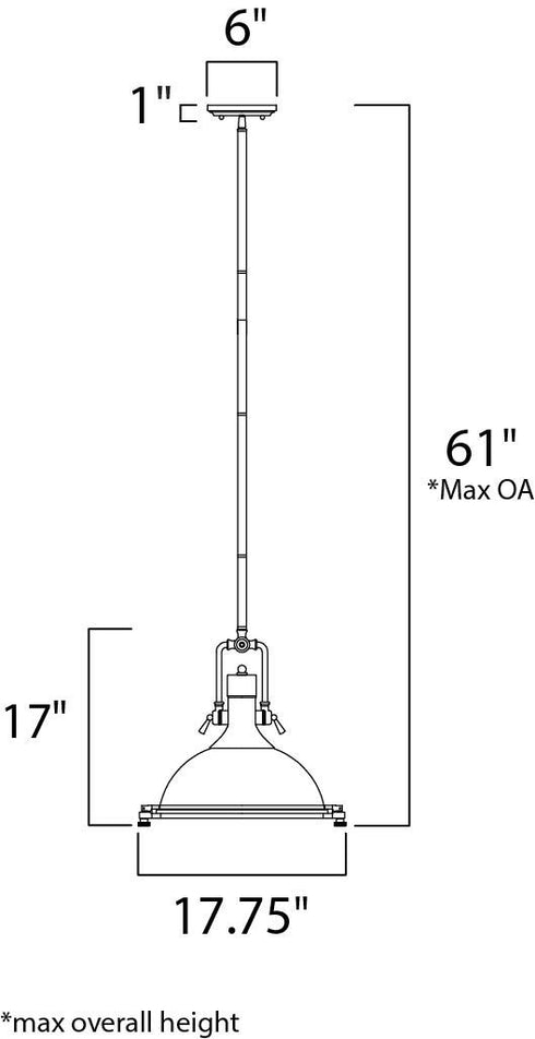 Maxim Hi-Bay Hi Bay Single Pendant in Polished Nickel Finish Model: 25109FTPN