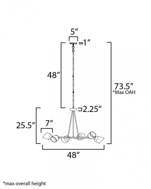 Maxim Keppe Chandelier in Dark Bronze Finish Model: 26266SSDBZ