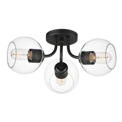 Maxim Knox Semi Flush Mount in Black Finish Model: 21634CLBK