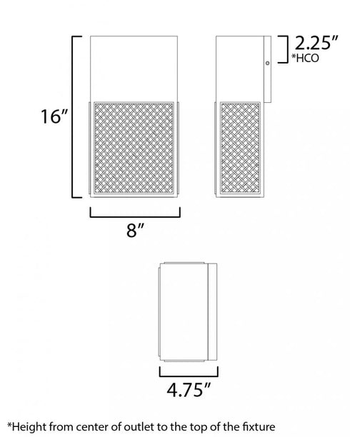 Maxim Lattice Outdoor Wall Mount in Black Finish Model: 54804BK