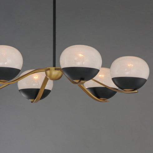 Maxim Lucerne Single Tier Chandelier in Black Natural Aged Brass Finish Model: 24646MRBKNAB