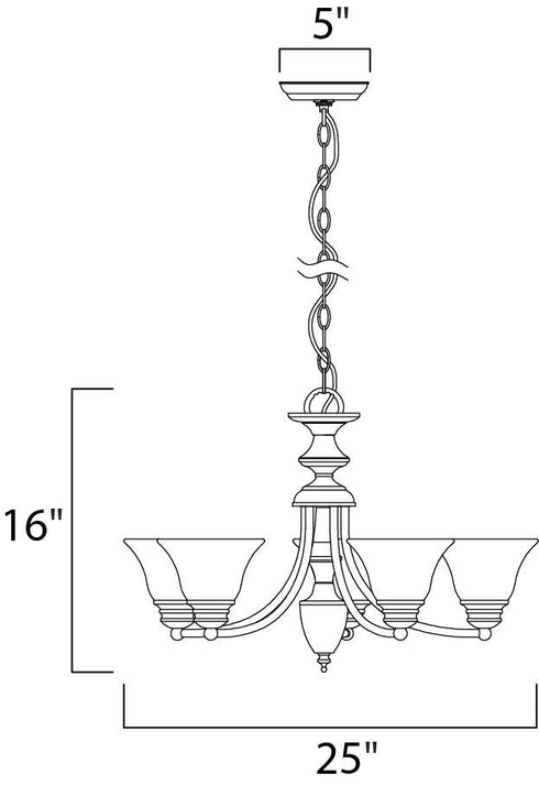 Maxim Malaga Single Tier Chandelier in Satin Nickel Finish Model: 2699MRSN