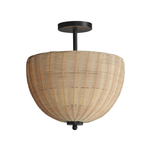 Maxim Maldives Semi Flush Mount in Black Finish Model: 12604NABK