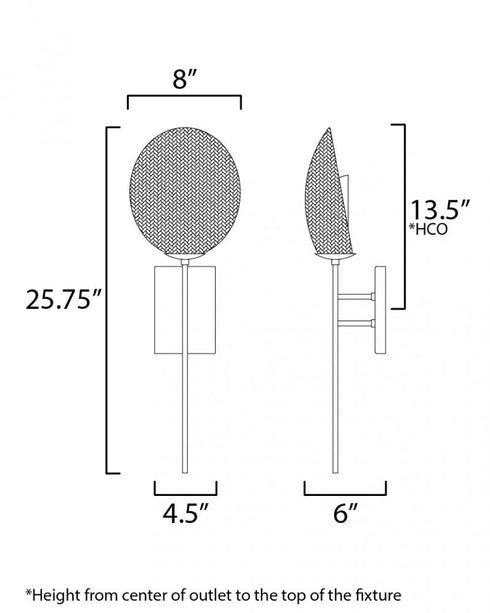 Maxim Maldives Wall Sconce in Black Finish Model: 12601NABK