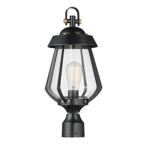 Maxim Mariner Outdoor Pol Post Mount in Black / Antique Brass Finish Model: 30629CDBKAB