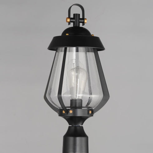 Maxim Mariner Outdoor Pol Post Mount in Black / Antique Brass Finish Model: 30629CDBKAB