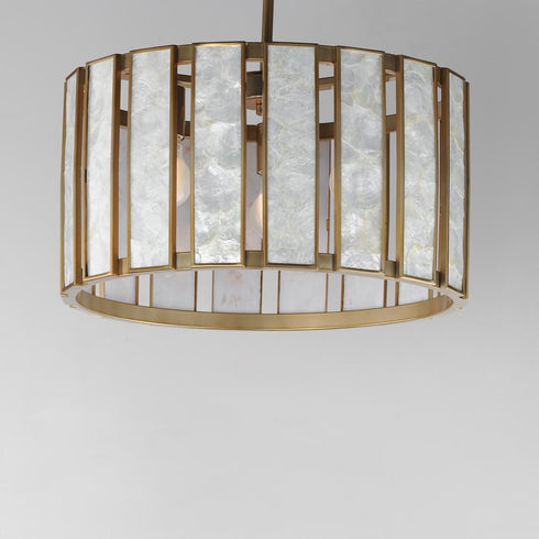 Maxim Miramar Single Pendant in Capiz / Natural Aged Brass Finish Model: 12803CZNAB
