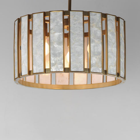 Maxim Miramar Single Pendant in Capiz / Natural Aged Brass Finish Model: 12803CZNAB