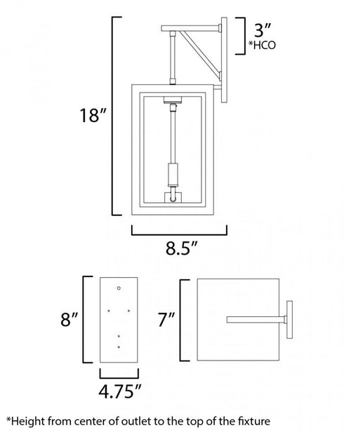 Maxim Neoclass Outdoor Wall Mount in Black / Gold Finish Model: 30054CLBKGLD