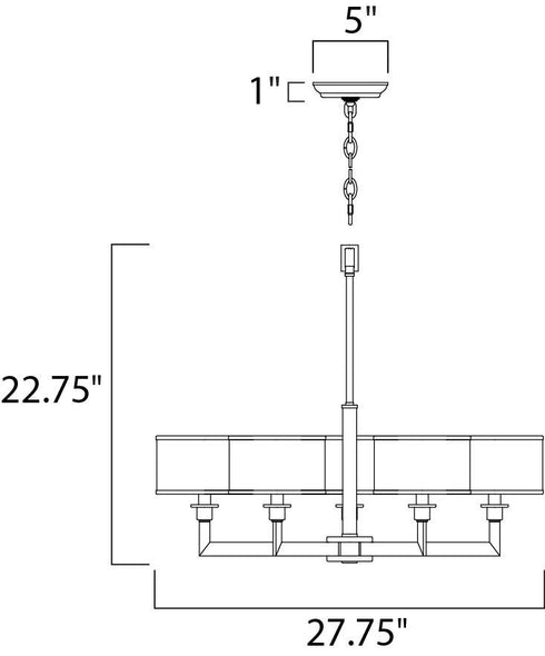 Maxim Nexus Single Tier Chandelier in Satin Nickel Finish Model: 12055WTSN
