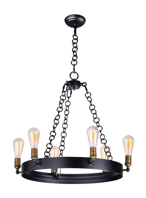 Maxim Noble Chandelier in Black Natural Aged Brass Finish Model: 26273BKNAB