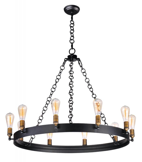 Maxim Noble Chandelier in Black Natural Aged Brass Finish Model: 26275BKNAB