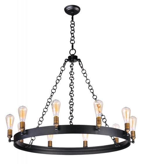 Maxim Noble Chandelier in Black Natural Aged Brass Finish Model: 26275BKNAB
