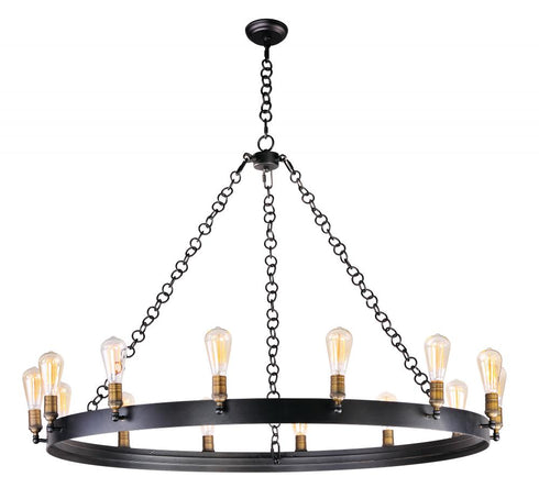 Maxim Noble Chandelier in Black / Natural Aged Brass Finish Model: 26276BKNAB/BUL