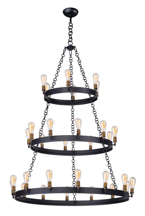 Maxim Noble Chandelier in Black Natural Aged Brass Finish Model: 26278BKNAB