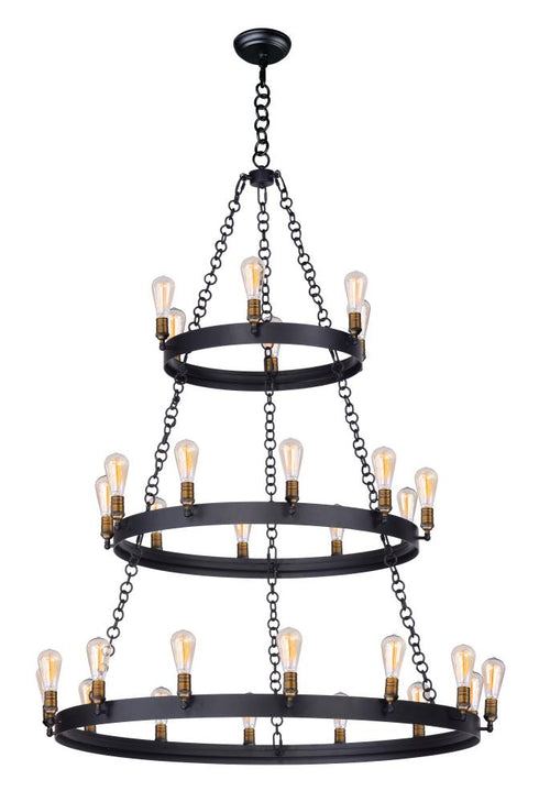 Maxim Noble Chandelier in Black Natural Aged Brass Finish Model: 26278BKNAB