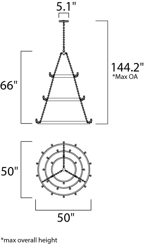 Maxim Noble Chandelier in Black / Natural Aged Brass Finish Model: 26278BKNAB/BUL