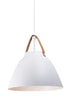 Maxim Nordic Single Pendant in Tan Leather White Finish Model: 11358TNWT