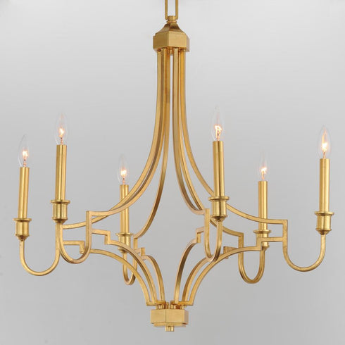 Maxim Normandy Chandelier in Gold Leaf Finish Model: 12786GL