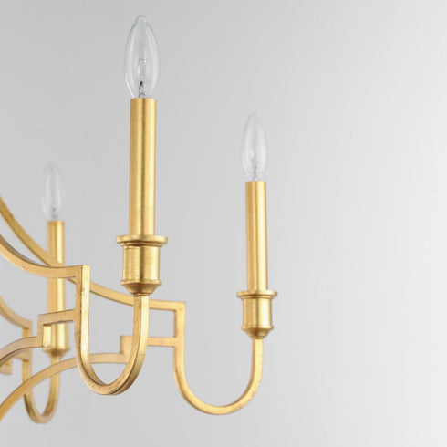 Maxim Normandy Chandelier in Gold Leaf Finish Model: 12786GL