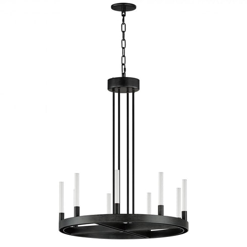 Maxim Ovation Single Tier Chandelier in Black Finish Model: 16162CRBK