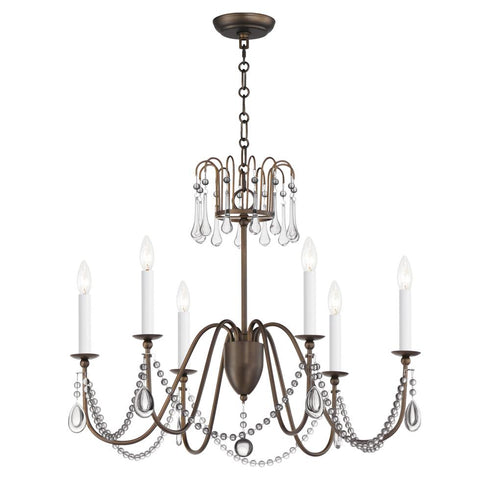 Maxim Plumette Chandelier in Chestnut Bronze Finish Model: 12166CHB/CRY