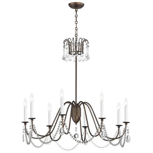 Maxim Plumette Chandelier in Chestnut Bronze Finish Model: 12168CHB/CRY