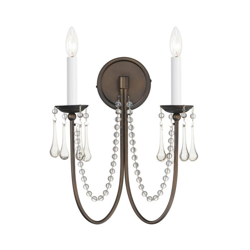 Maxim Plumette Wall Sconce in Chestnut Bronze Finish Model: 12161CHB/CRY